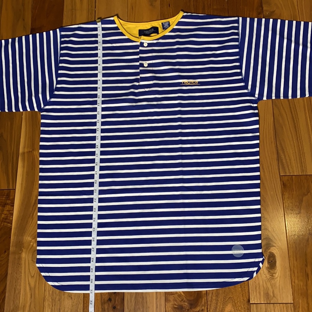 Vintage Nautica Sleepwear Striped Oversized Tee Top L 90s Y2K NWOT